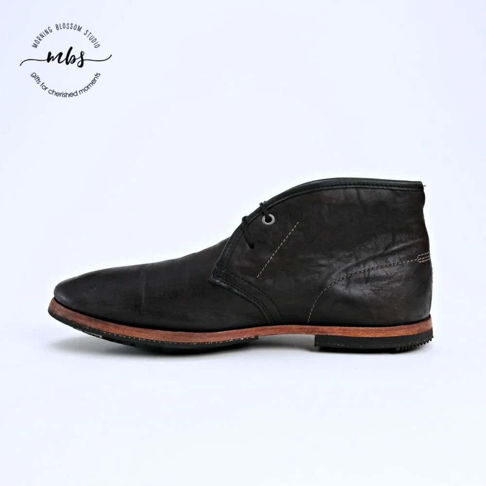 Timberland Boot Company Wodehouse Leather Raw Welt Chukka Boots Black Men 9